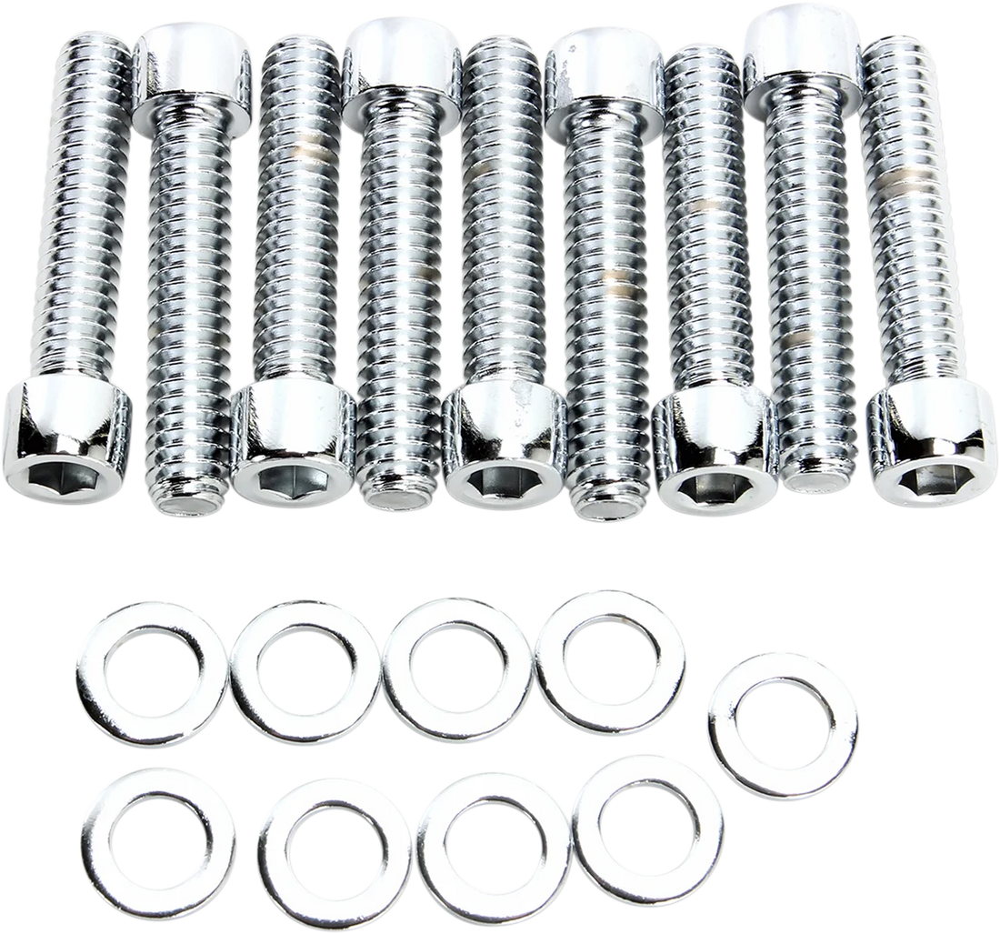 Gardner-Westcott Bolt Kit - Cam Cover - Socket-Head - Chrome - Twin Cam P-10-18-06 - Side View