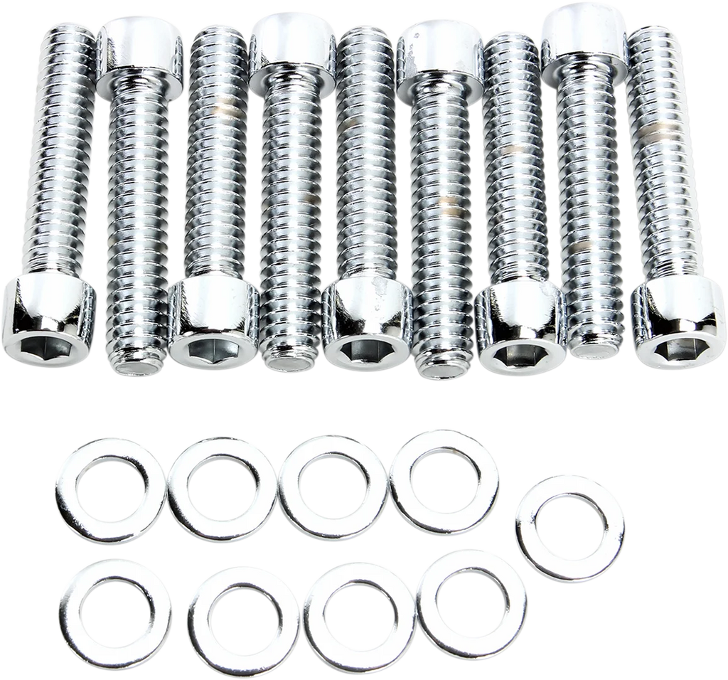 Gardner-Westcott Bolt Kit - Cam Cover - Socket-Head - Chrome - Twin Cam P-10-18-06 - Side View
