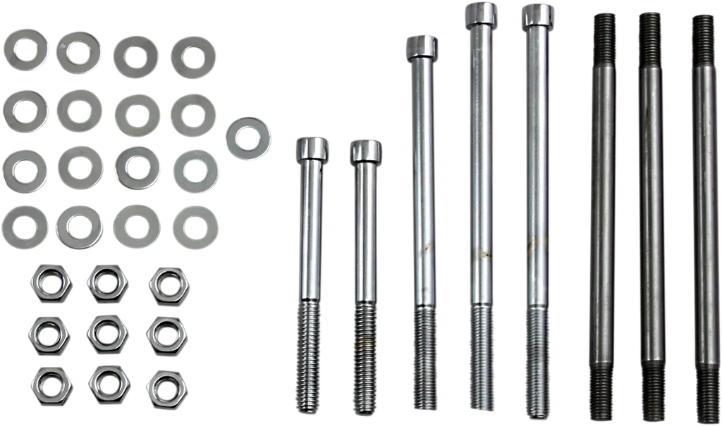 Gardner-Westcott Bolt Kit - Motor Case - Socket-Head - Chrome - P-80-57 fits BIG Twin - Main Product View