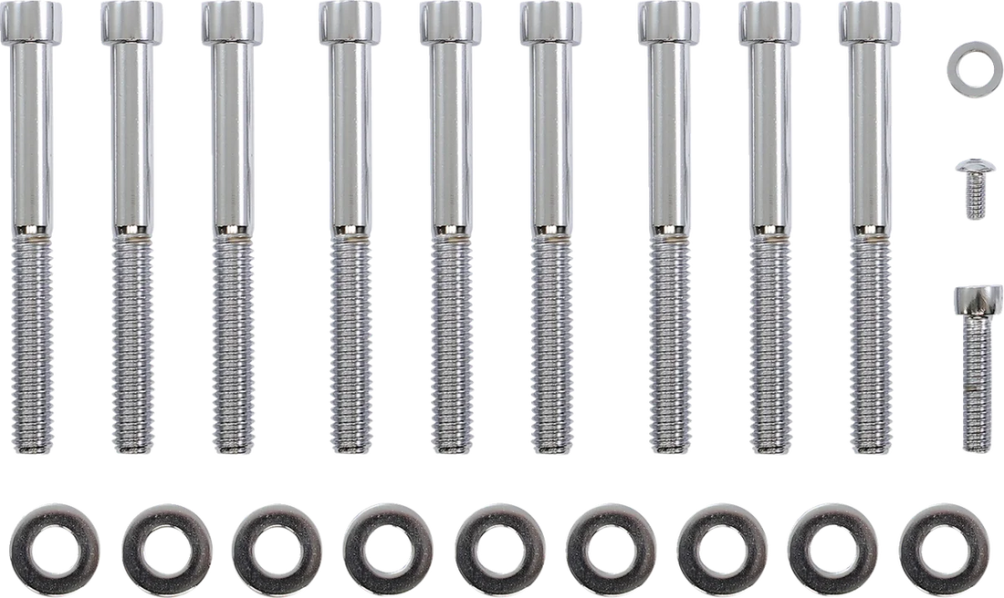 Gardner-Westcott Bolt Kit - Motor Case - Socket-Head - Chrome - P-80-57 fits BIG Twin - Side View