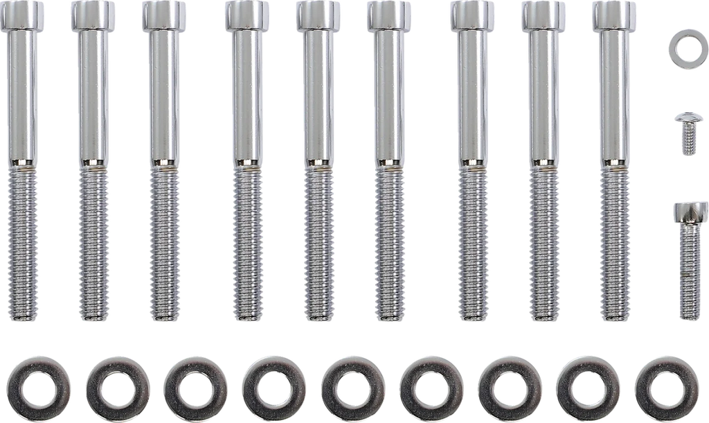 Gardner-Westcott Bolt Kit - Motor Case - Socket-Head - Chrome - P-80-57 fits BIG Twin - Side View