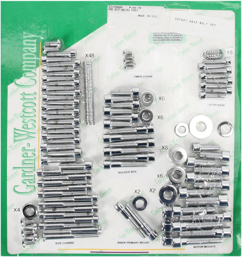 Gardner-Westcott Bolt Kit - Motor Set - Socket-Head - P-88-79 fits Softail - Main Product View