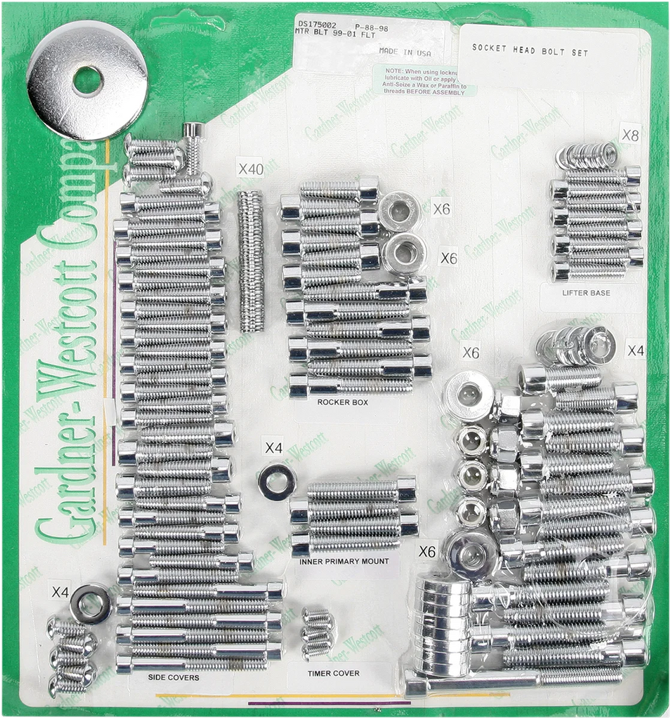 Gardner-Westcott Bolt Kit - Motor Set - Socket-Head - P-88-98 fits FLT - Main Product View