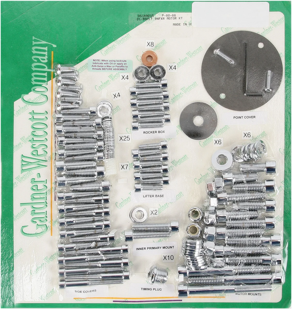 Gardner-Westcott Bolt Kit - Motor Set - Socket-Head P-80-88 - Main Product View