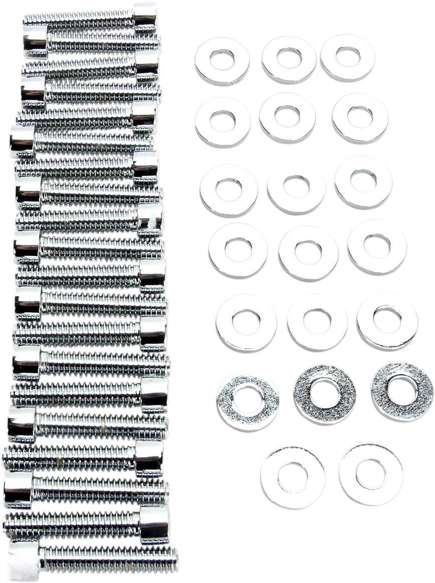 Gardner-Westcott Bolt Kit - Rocker Box - Socket-Head - Chrome - Twin Cam P-88-15 - Detail View