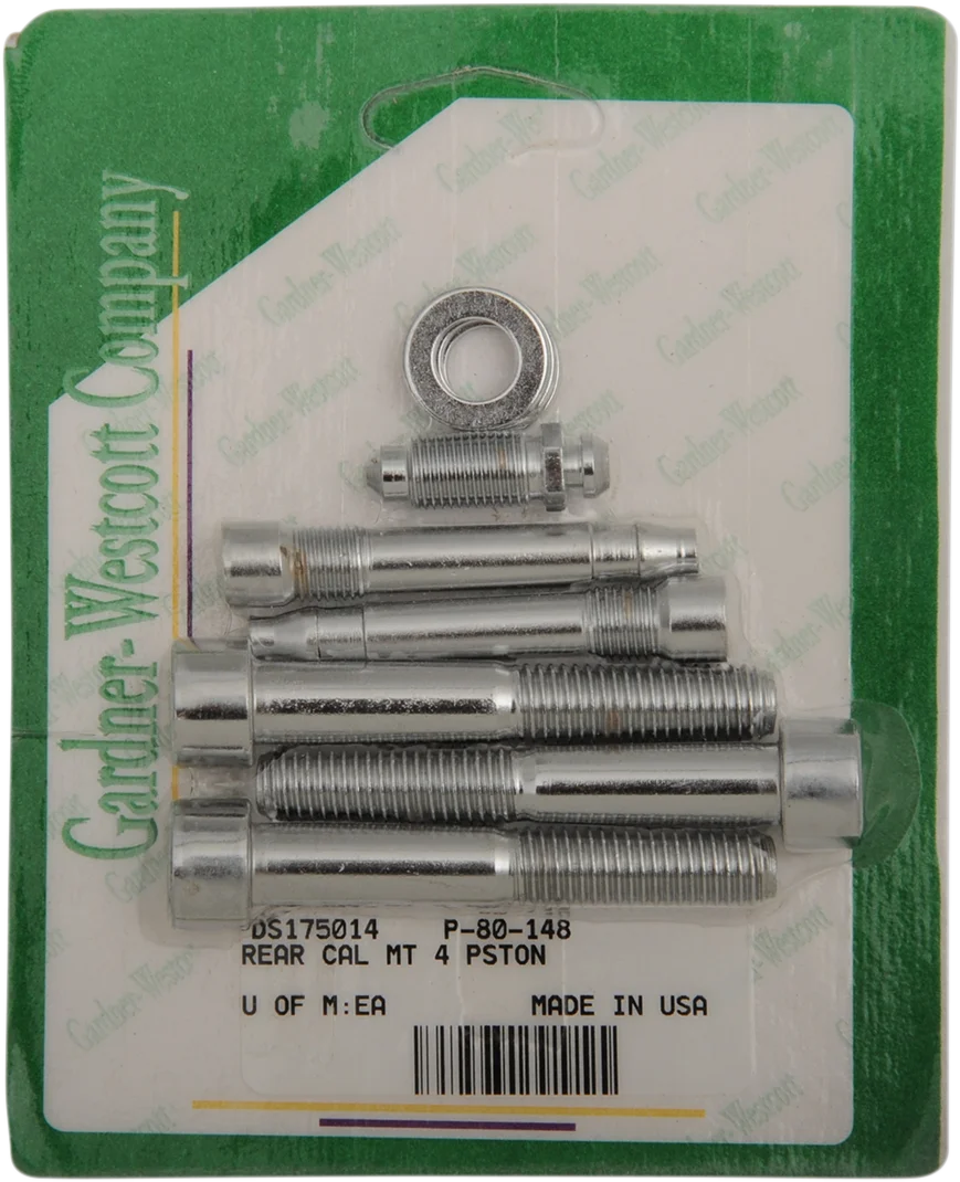 Gardner-Westcott Mounting Bolt Kit - Brake Caliper - Socket-Head - Rear P-80-148 - Side View