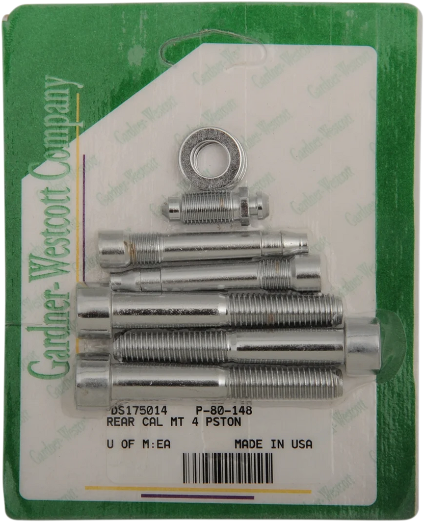 Gardner-Westcott Mounting Bolt Kit - Brake Caliper - Socket-Head - Rear P-80-148 - Side View