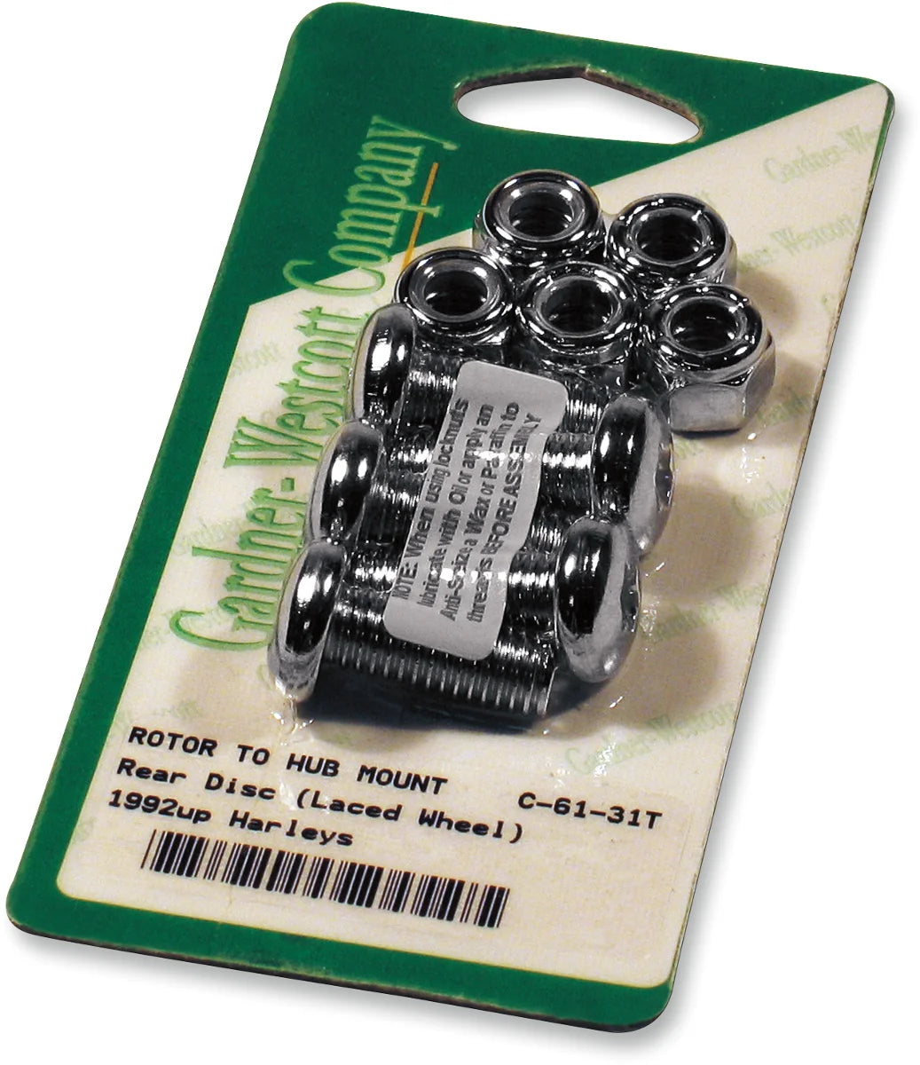 Gardner-Westcott Rotor Bolt Set - Lace - Chrome C-80-41T - Side View