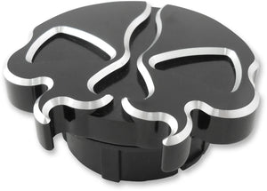 Gas Cap - Dummy - Split Skull - Black DragSpecialties 78050B - Main Product View