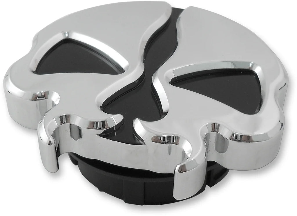 Gas Cap - Dummy - Split Skull - Chrome DragSpecialties 78050 - Main Product View