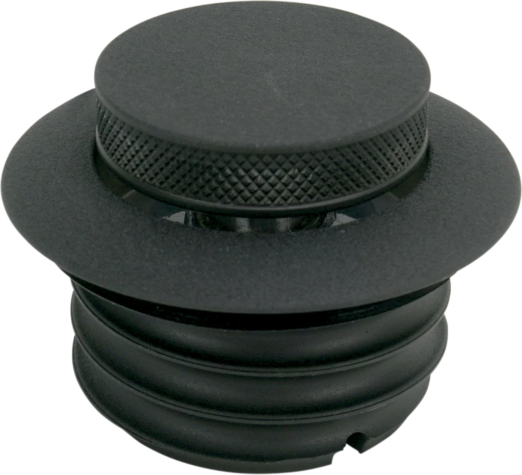 Gas Cap - Non-Vented Pop-Up - Black Wrinkle DragSpecialties 03-329B-B - Side View