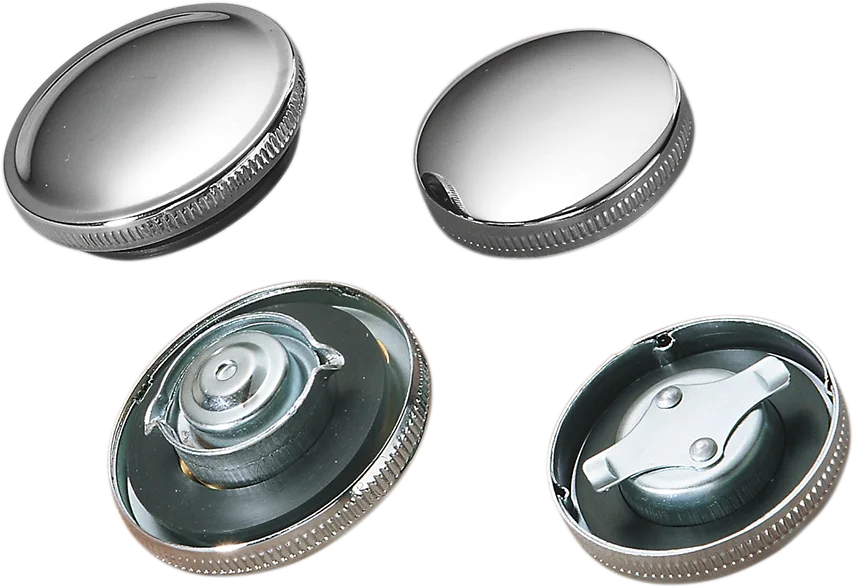 Gas Cap - Vented - Chrome DragSpecialties 03-0026-BC222 - Back View