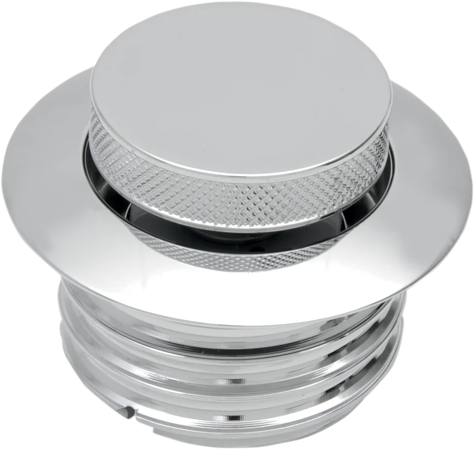 Gas Cap - Vented Pop-Up - Chrome DragSpecialties T03-0339-A - Side View