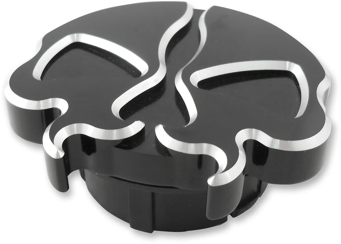 Gas Cap - Vented - Split Skull - Chrome DragSpecialties 78048 - Side View