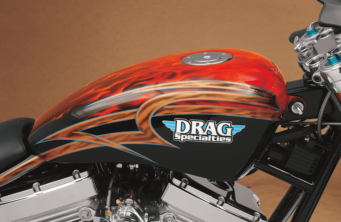 Gas Tank with Chrome Aero-Style Gas Cap - 3.3 Gallons - Sportster DragSpecialties 011743-BX39 - Back View