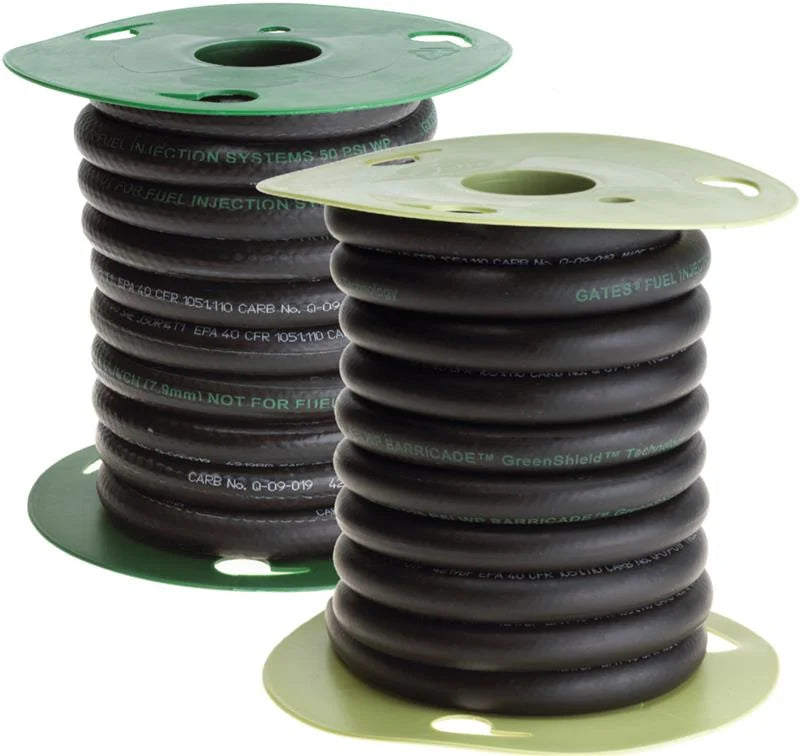 Gates 3/8in x 25 feet (Reel) 225 PSI Barricade Fuel Injection Hose w/ GreenShield Technology - Side View