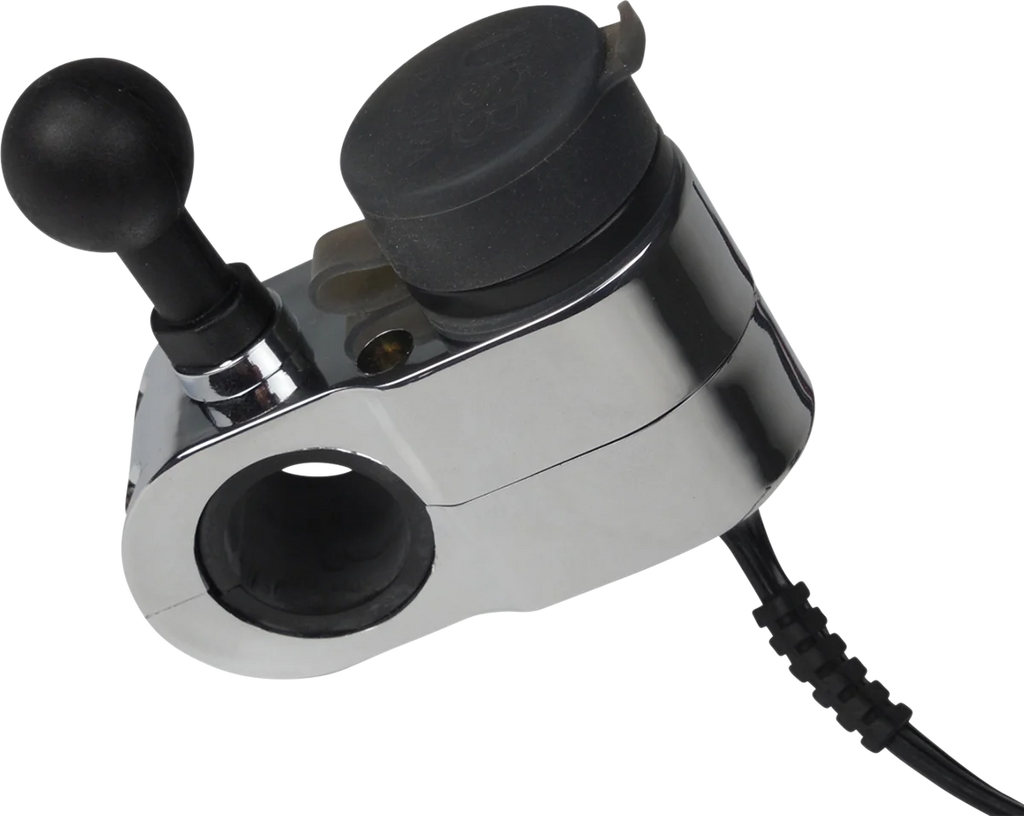Gears Dual USB Charger - 1" Ball Mount - Black - Main Product View