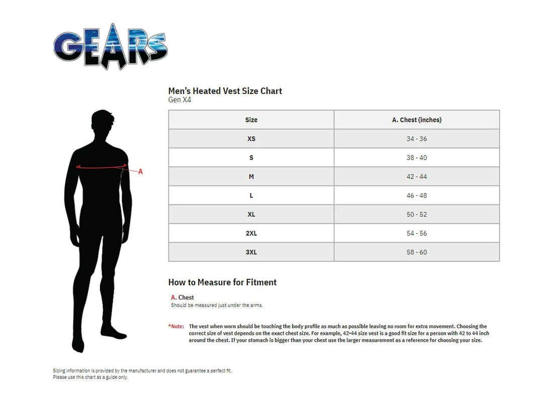 Gears Gen X-4 Heated Vest Liner - Black - Large - Installation View