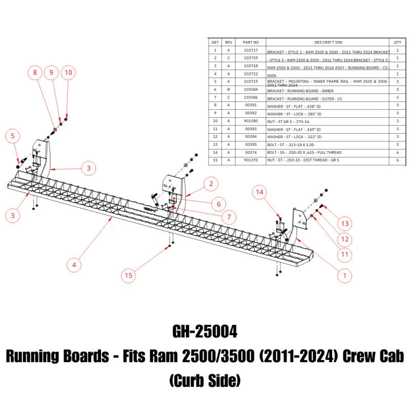 Gen-Y 11-24 RAM 2500/3500 Crew Cab Running Boards - Main Product View