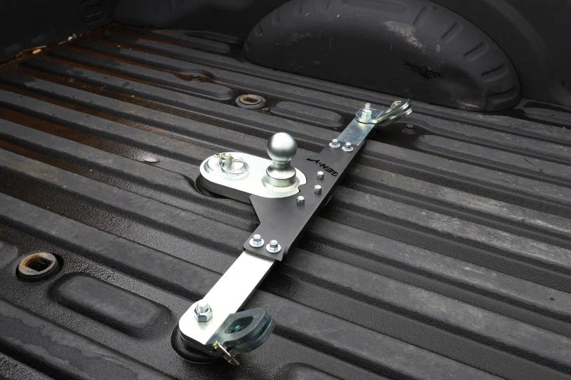 Gen-Y 2017+ Ford GoosePuck II 5in Offset Ball Puck Mount & 25K Towing w/Safety Chain Anchors - Side View