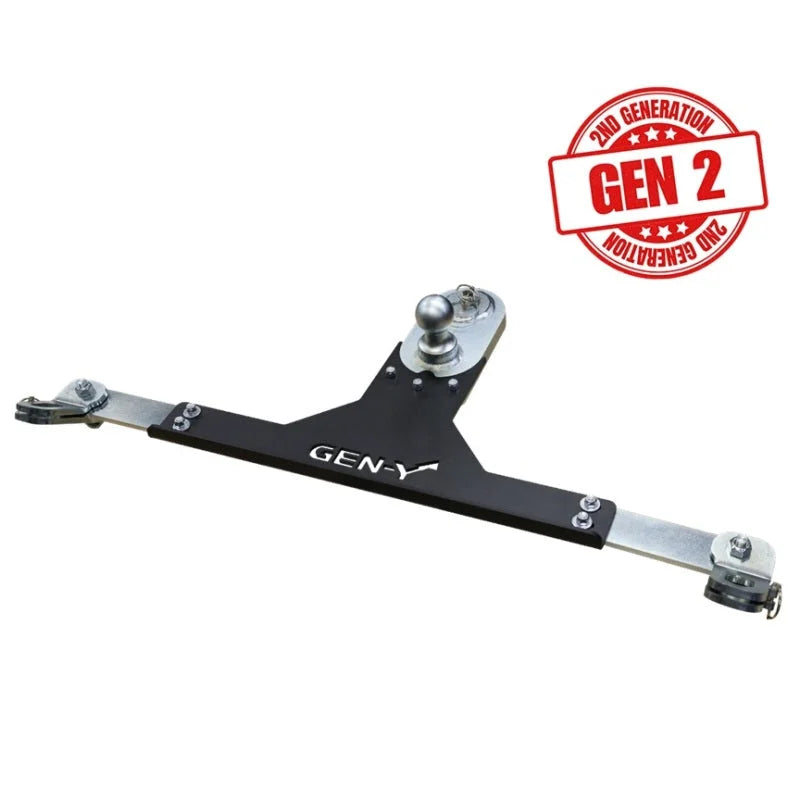 Gen-Y 2017+ Ford GoosePuck II 5in Offset Ball Puck Mount & 25K Towing w/Safety Chain Anchors - Back View