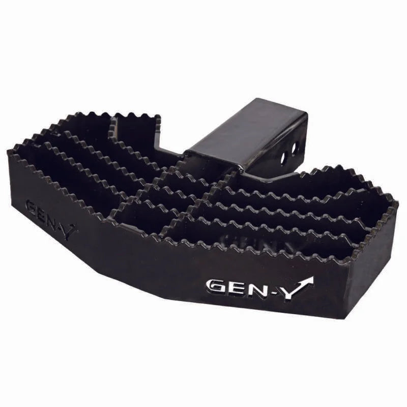 Gen-Y 2.5in Shank 3/4in Pin Holes Only Compatible w/32K Mega-Duty 500lb Capacity Serrated Hitch Step - Installation View