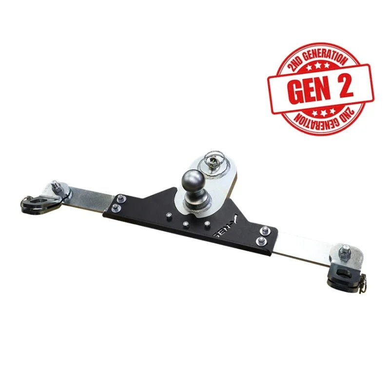 Gen-Y Dodge/RAM GoosePuck II 5in Offset Ball Puck Mount & 25K Towing w/Safety Chain Anchors - Back View
