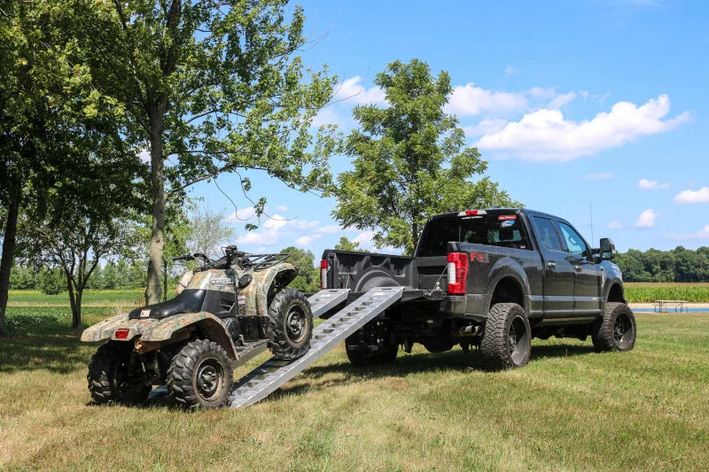 Gen-Y Heavy-Duty 10ft Aluminum Loading Ramps 15in x 120in 5K Capacity Per Ramp - Pair - Back View