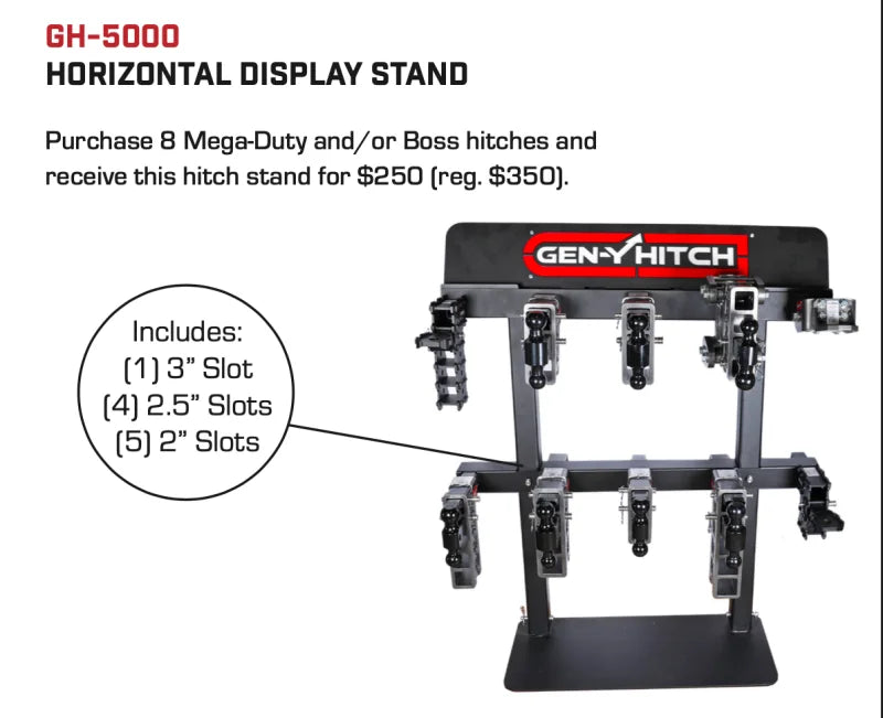 Gen-Y Horizontal Hitch Display Stand w/10 Slots (*Display Only*) - Side View