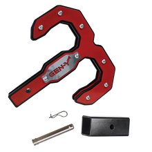 Load image into Gallery viewer, Gen-Y Hulk 2.0 16K Tow Hook 2in Shank w/GH-009 Reducer Sleeve/GH-099 Pin/GH-011 Clip - Black/Red - Main Product View