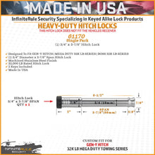 Load image into Gallery viewer, Gen-Y InfiniteRule (1) 3/4in x 3-7/8in Hitch Lock w/2 Keys - Back View