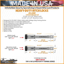 Load image into Gallery viewer, Gen-Y InfiniteRule (2) 5/8in x 3-1/8in Hitch Locks w/4 Keys - Installation View