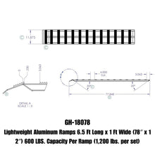 Load image into Gallery viewer, Gen-Y Lightweight 6.5ft Aluminum Loading Ramps 12in x 78in 600lb Capacity Per Ramp - Pair - Additional View 5