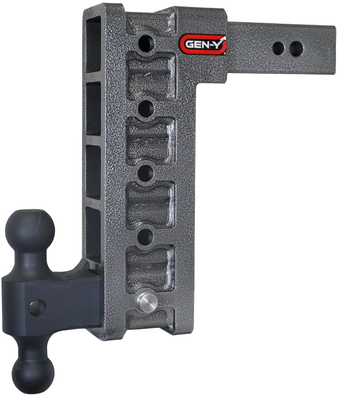 Gen-Y Mega Duty 2.5in Shank 12in Drop 3.5K TW 32K Hitch w/GH-0161 Dual-Ball - Side View