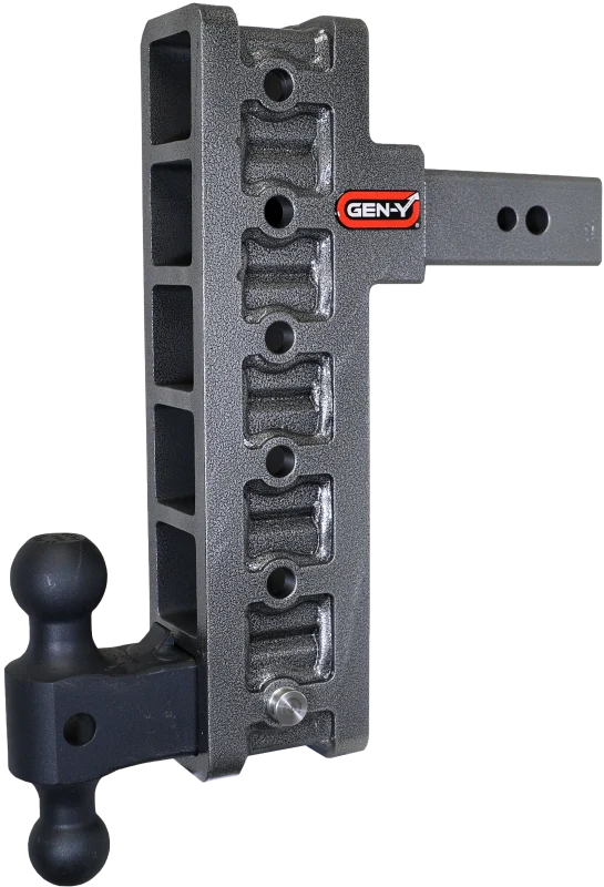 Gen-Y Mega Duty 2.5in Shank 12in Offset Drop 3.5K TW 32K Hitch w/GH-0161 Dual-Ball - Side View