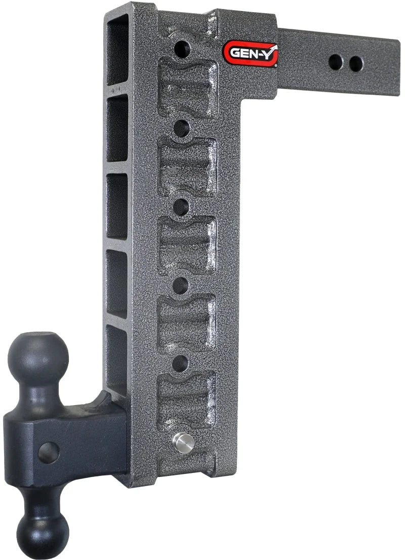 Gen-Y Mega Duty 2.5in Shank 15in Drop 3K TW 21K Hitch w/GH-061 Dual-Ball/GH-0101 Stabilizer Kit - Side View