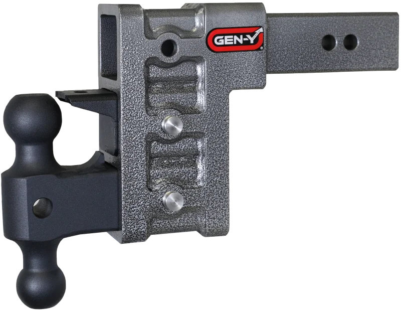 Gen-Y Mega Duty 2.5in Shank 6in Drop 3K TW 21K Hitch w/GH-061 Dual-Ball/GH-062 Pintle Lock - Side View