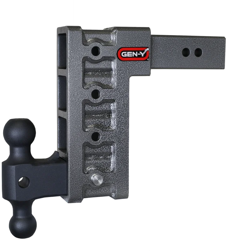 Gen-Y Mega Duty 2.5in Shank 9in Drop 3K TW 21K Hitch w/GH-061 Dual-Ball - Side View