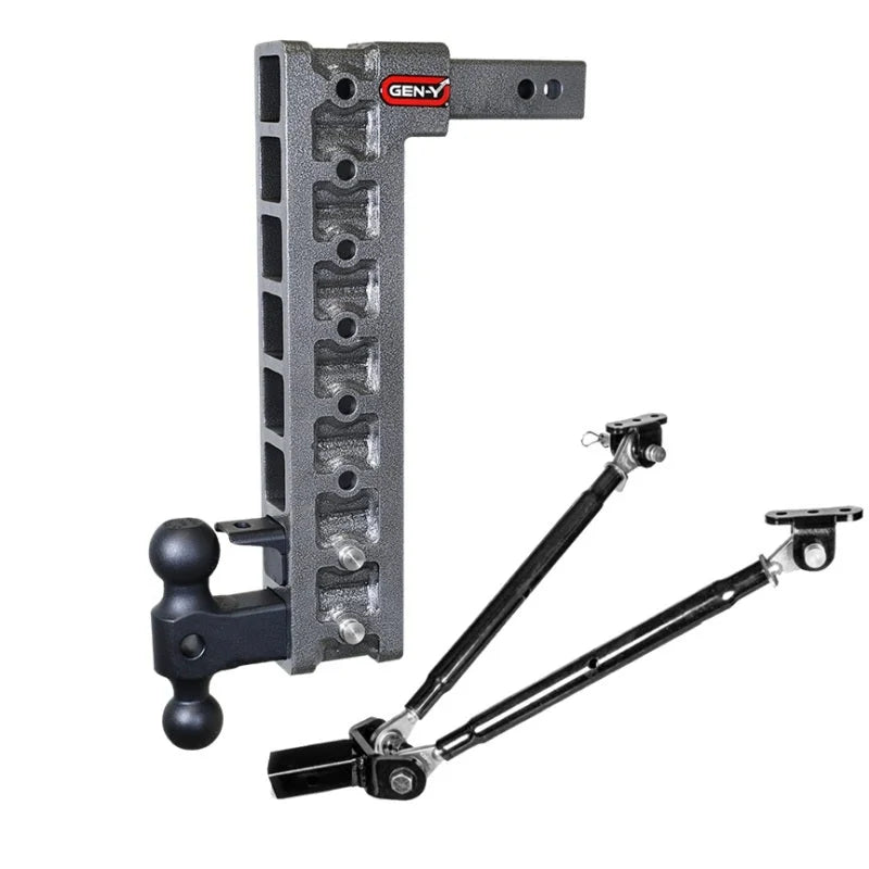 Gen-Y Mega Duty 2in Shank 17.5in Drop 10K Hitch w/Dual-Ball/Pintle Lock/Stabilizer Kit - Installation View