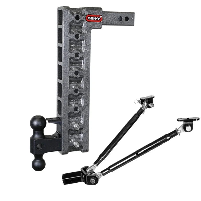Gen-Y Mega Duty 2in Shank 17.5in Drop 16K Hitch w/Dual-Ball/Pintle Lock/Stabilizer Kit - Additional View 5