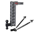 Load image into Gallery viewer, Gen-Y Mega Duty 2in Shank 17.5in Drop 2K TW 16K Hitch w/GH-051 Dual-Ball/GH-0100 Stabilizer Kit - Installation View