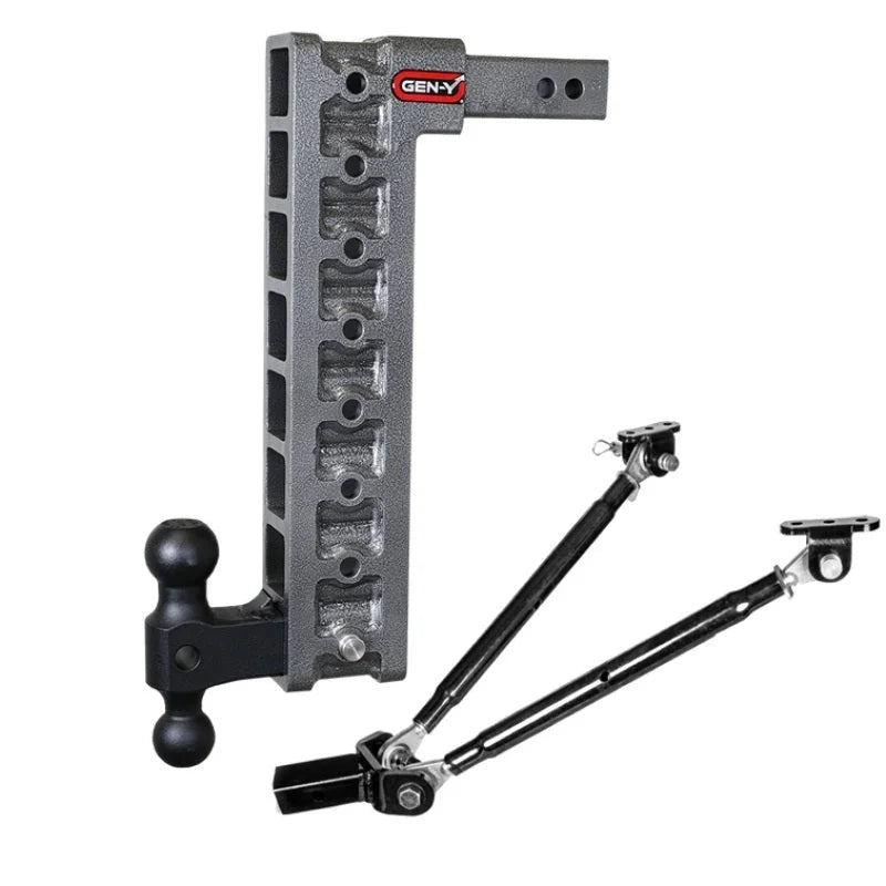 Gen-Y Mega Duty 2in Shank 17.5in Drop 2K TW 16K Hitch w/GH-051 Dual-Ball/GH-0100 Stabilizer Kit - Installation View