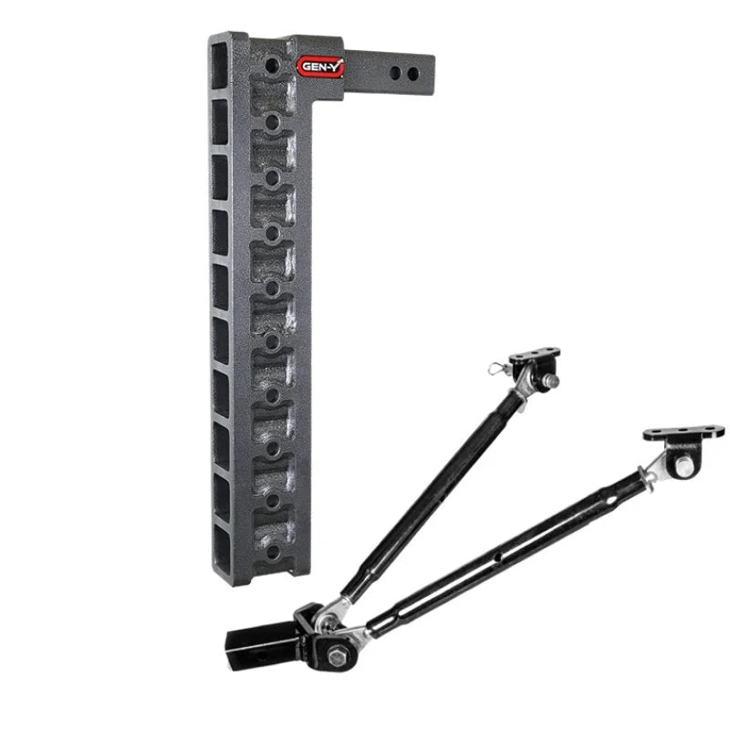 Gen-Y Mega Duty 2in Shank 22.2in Drop 1.5K TW 10K Hitch w/GH-0100 Stabilizer Kit - Installation View