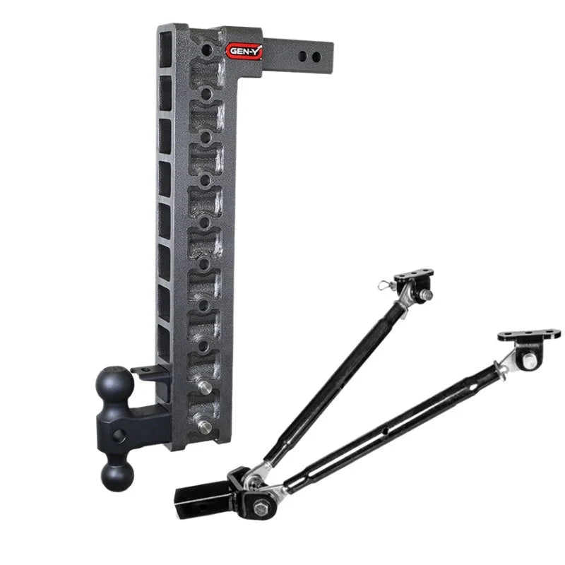 Gen-Y Mega Duty 2in Shank 22.5in Drop 10K Hitch w/Dual-Ball/Pintle Lock/Stabilizer Kit - Installation View