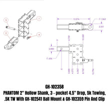 Load image into Gallery viewer, Gen-Y Phantom 2in Hollow Shank 4.5in Drop 500lb TW 12K Hitch w/GH-102541 Mount/GH-102359 Pin &amp; Clip - Installation View