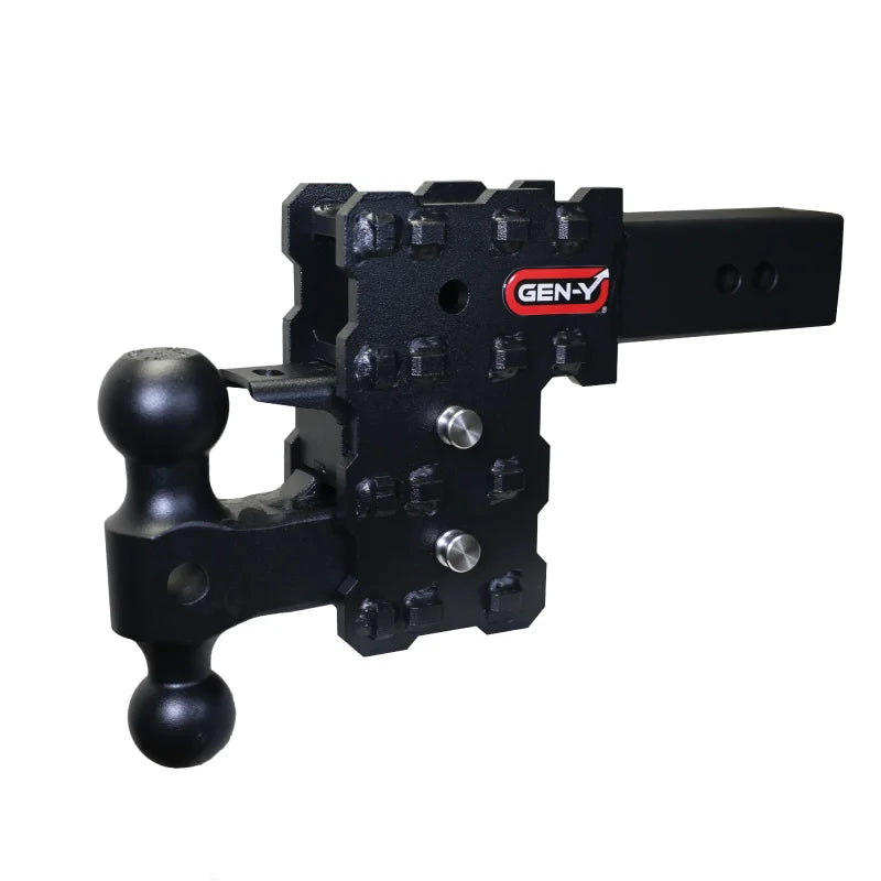 Gen-Y Phantom-X 2.5in Solid Shank 5in Drop 1.6K TW 16K Hitch w/GH-051 Dual-Ball & GH-032 Pintle Lock - Back View