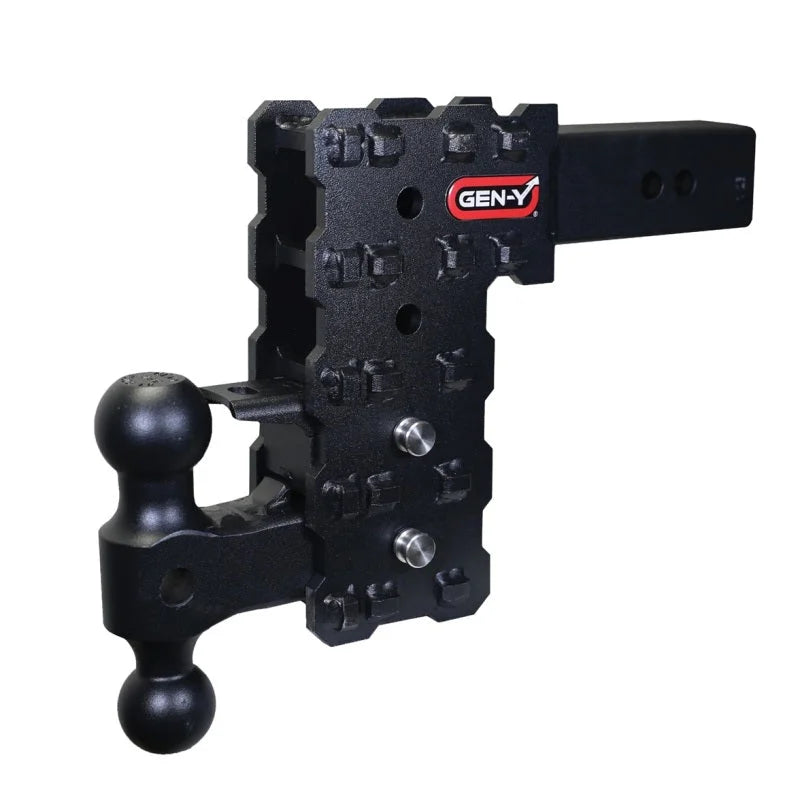 Gen-Y Phantom-X 2.5in Solid Shank 7.5in Drop 1.6K TW 16K Hitch w/GH-051 Dual-Ball & GH-032 Pintle LK - Back View