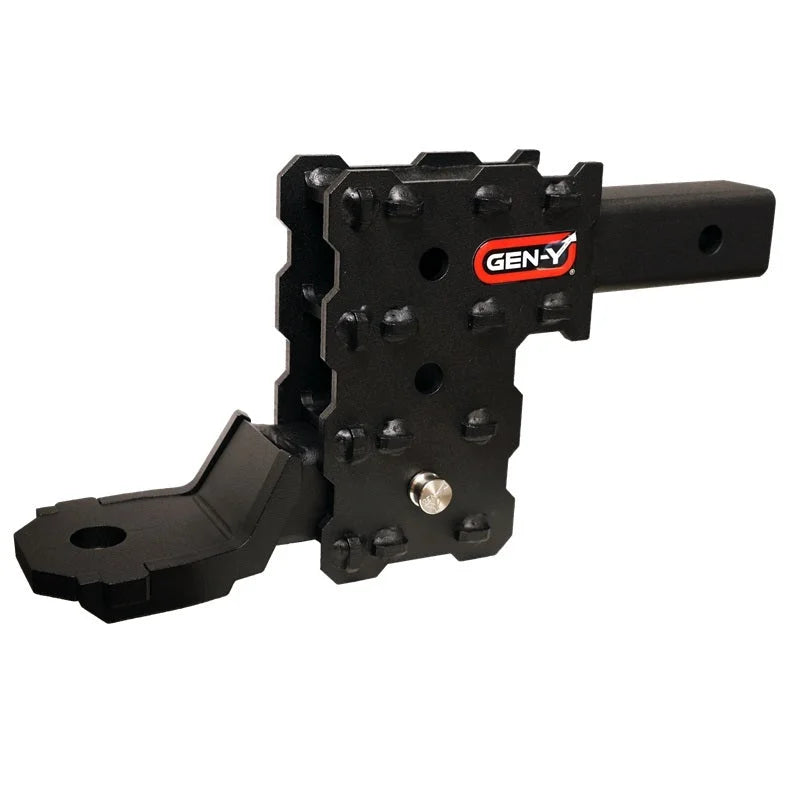 Gen-Y Phantom-X 2in Solid Shank 4.5in Drop 1K TW 10K Hitch w/GH-103705 Platinum Ball Mount - Back View