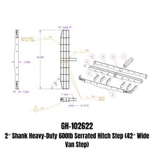 Load image into Gallery viewer, Gen-Y Phantom XL 2in Shank Heavy-Duty 600lb Capacity Serrated Hitch Step - 42in Wide Step - Installation View
