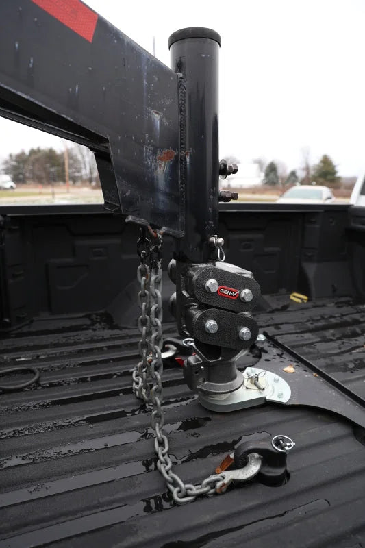 Gen-Y Spartan Torsion-Flex 5in Offset 4in SQ Tube Gooseneck 2-5/16in Coupler Standard Height - Back View